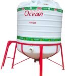 SELF CLEANING WATER TANK OCEAN WHITE WITH MS STAND - 1250LTR